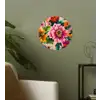 Bloemen - Kleurrijk - Roze Wandcirkel behangsticker klein -sfeer2