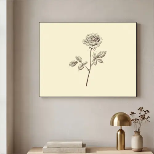 Illustratie - Zwart - Roos Textielframe zwart klein -sfeer2