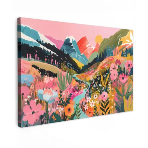 Rivier - Diepte - Bloemen canvas 2cm klein -z3d