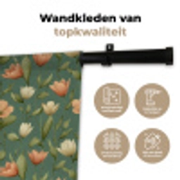 Tulpen - Botanisch - Groen Wandkleed katoen klein 269 -sfeer2