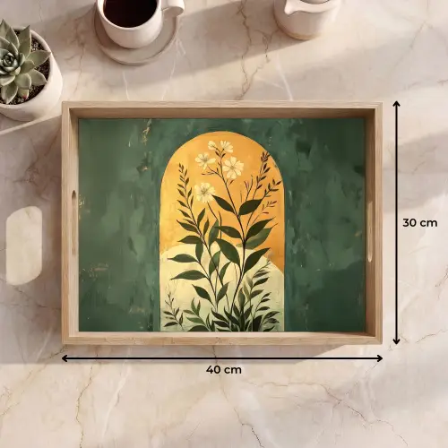 Plant - Bloemen - Wit Dienblad Rechthoek middel -USP_Formaat