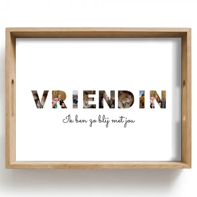 Gepersonaliseerd dienblad - Vriendin - Lettercollage
