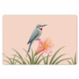 Vogel - Bloem - Natuur - Roze Placemat vinyl groot -zzsfeer1_Kitchenyeah-website