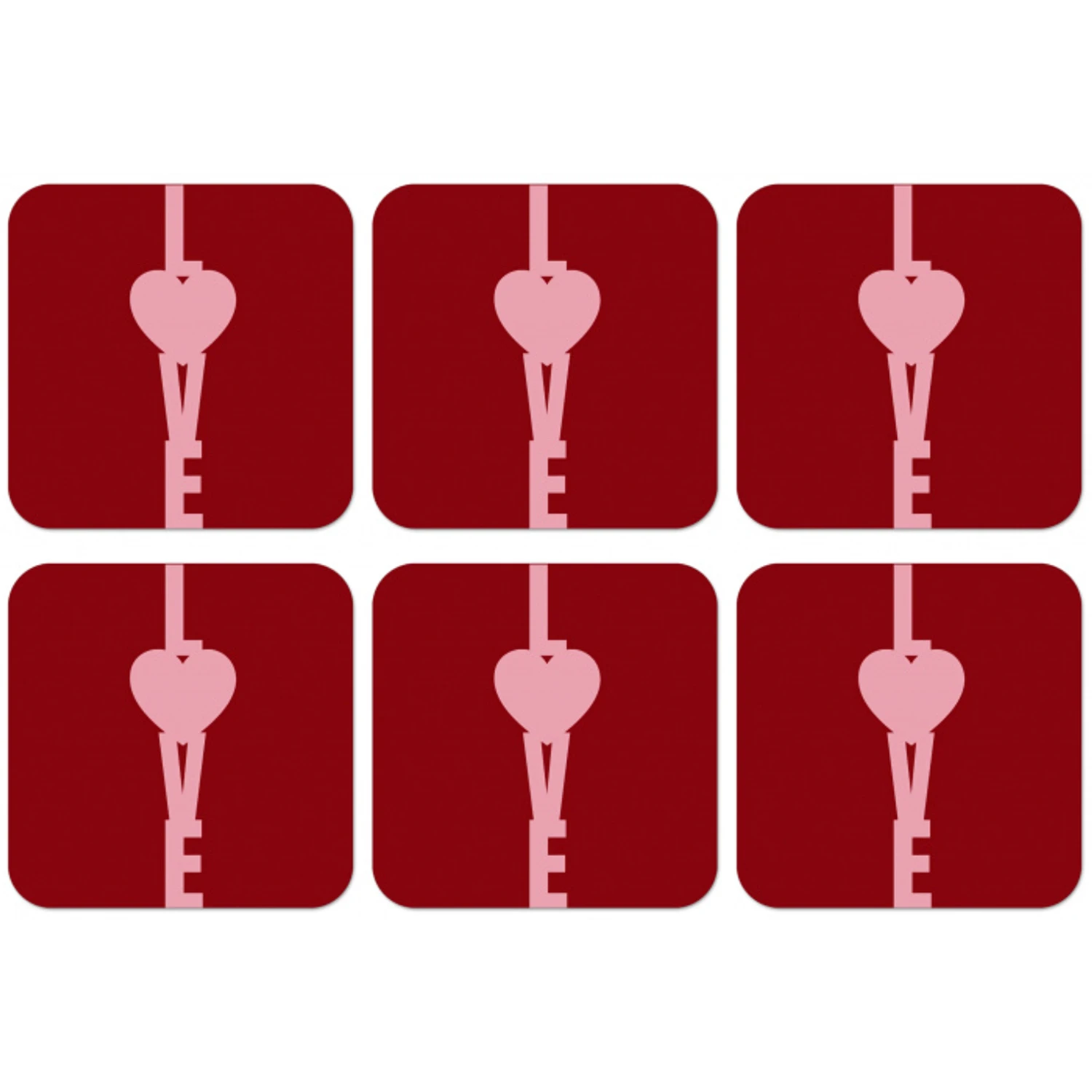 Love - Hart - Rood onderzetter kurk middel -zkaufland3dotto
