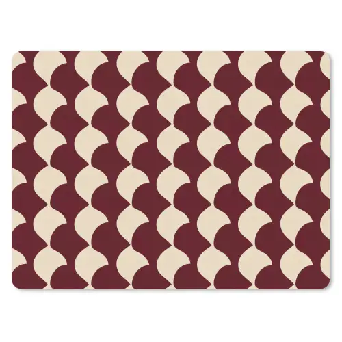 Rood - Tegelpatroon - Crème muismat rubber klein 262 -3d