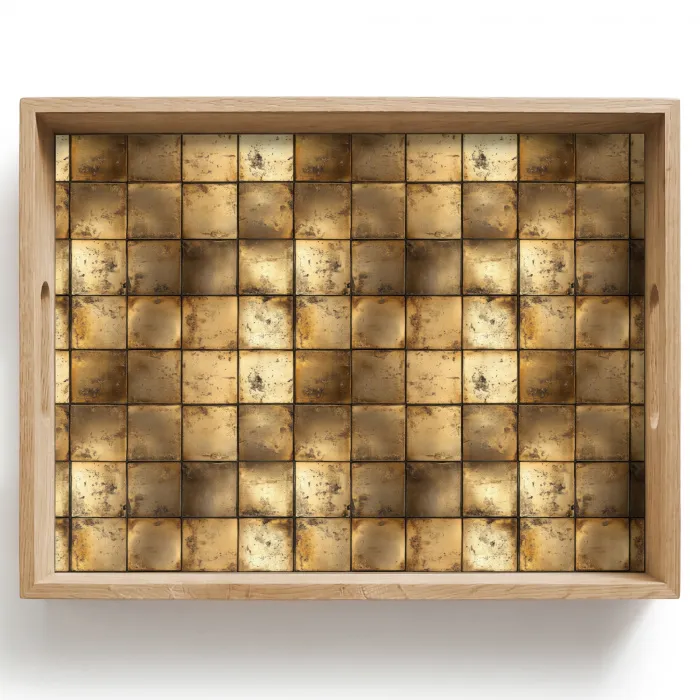 Geometrisch - Tegels - Goud Dienblad Rechthoek middel 911 -z3d_shopping