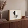 Cirkels - Strepen - Minimalistisch - Zwart Light Box met batterij (Wandlamp) middel -sfeer2