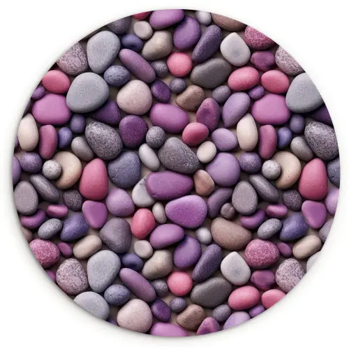 Kiezels - Paars - Roze Wandcirkel plexiglas klein 852 -3d
