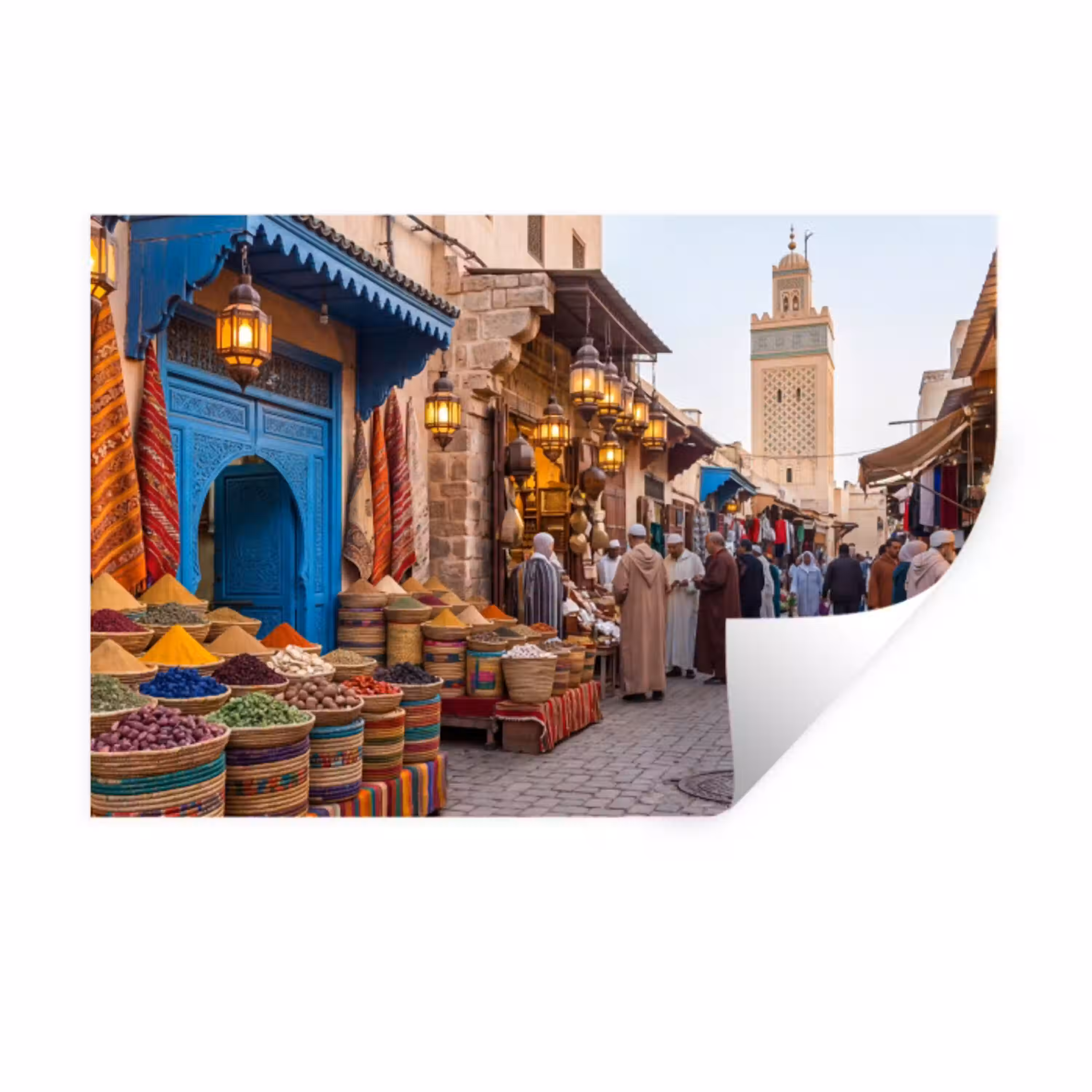 Markt - Oosters - Kleurrijk Muursticker klein -3d