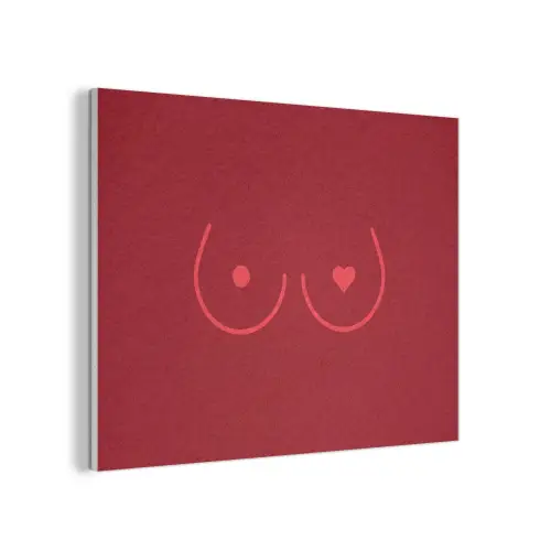 Minimalistisch - Lijnillustratie - Rood PET vilt klein -3d