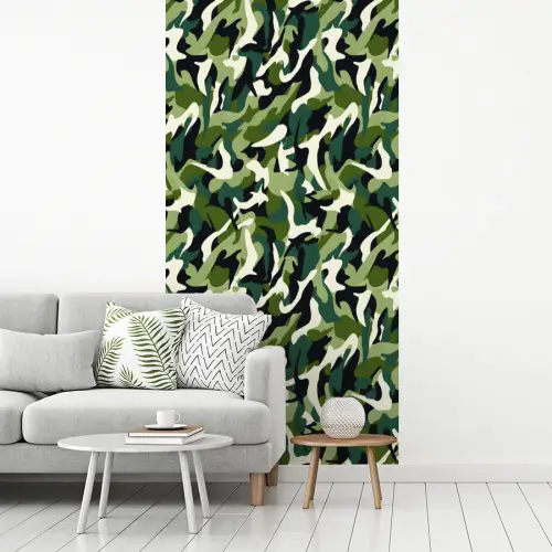 Groen - Vloeiend - Camouflage fotobehang vinyl groot 64 -woonkamer