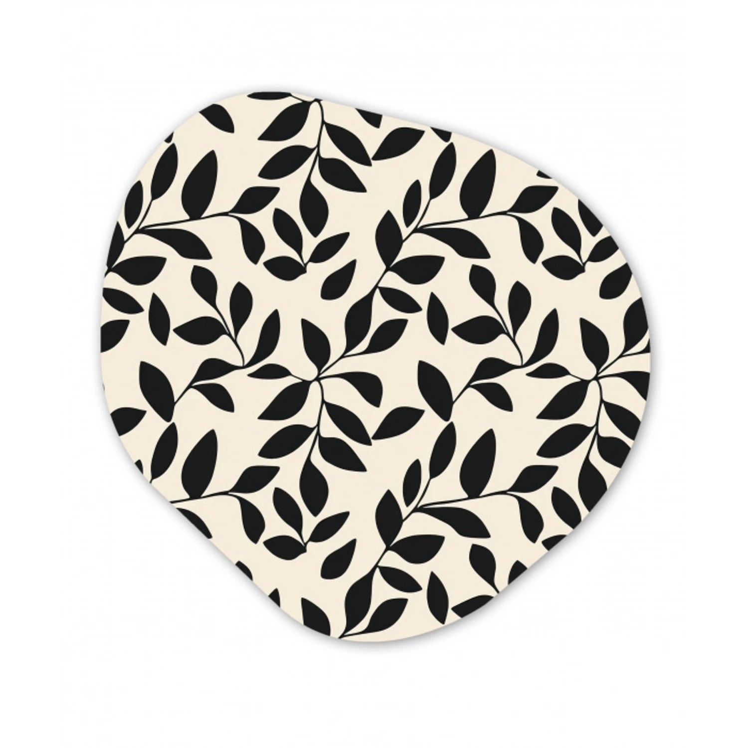 Elegant - Patroon - Zwart - Beige Wandcirkel Organisch Forex 3mm klein 629 -3d