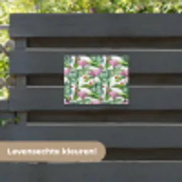 Bladeren - Flamingo - Bloemen - Jungle tuinposter los doek klein -sfeer3