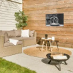 Wasbeer - Cute - Pasta - Tafelkleed - Zwart - Wit Tuinposter op houten frame 2 cm dik klein -sfeer2