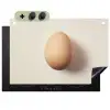 Ei - Beige - Ovaal - Egaal Inductie beschemer met haakjes klein -3d