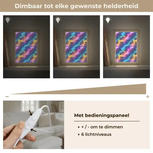 Storm - Bliksem - Regenboog Light Box met kabel (Tafellamp) klein 925 -USP_dimbaarNL