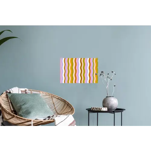 lijnen - Golven - Pastelkleuren - Patroon Muursticker klein -plant