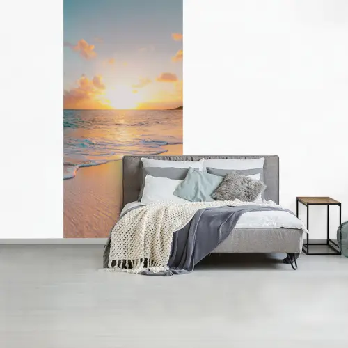 Zonsondergang - Strand - Zee - Zomer - Blauw fotobehang vinyl groot -slaapkamer