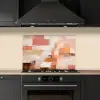 Kunst - Roze - Abstract keuken achterwand spatscherm klein -sfeer1