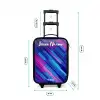 Neon - Strepen - Abstract - Blauw - Roze Kinderkoffer - Zwart klein -productfoto_formaten