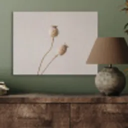 Papaverbollen - Droogbloemen - Minimalistisch - Beige - Rustig PET vilt klein -sfeer2