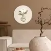 Vaas - Geruit - Bloem - Groen Wandcirkel kunststof plaat 5mm dik klein -sfeer1