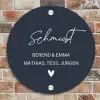 Effen blauw - Sierlijk Naambord Rond klein -sfeer2