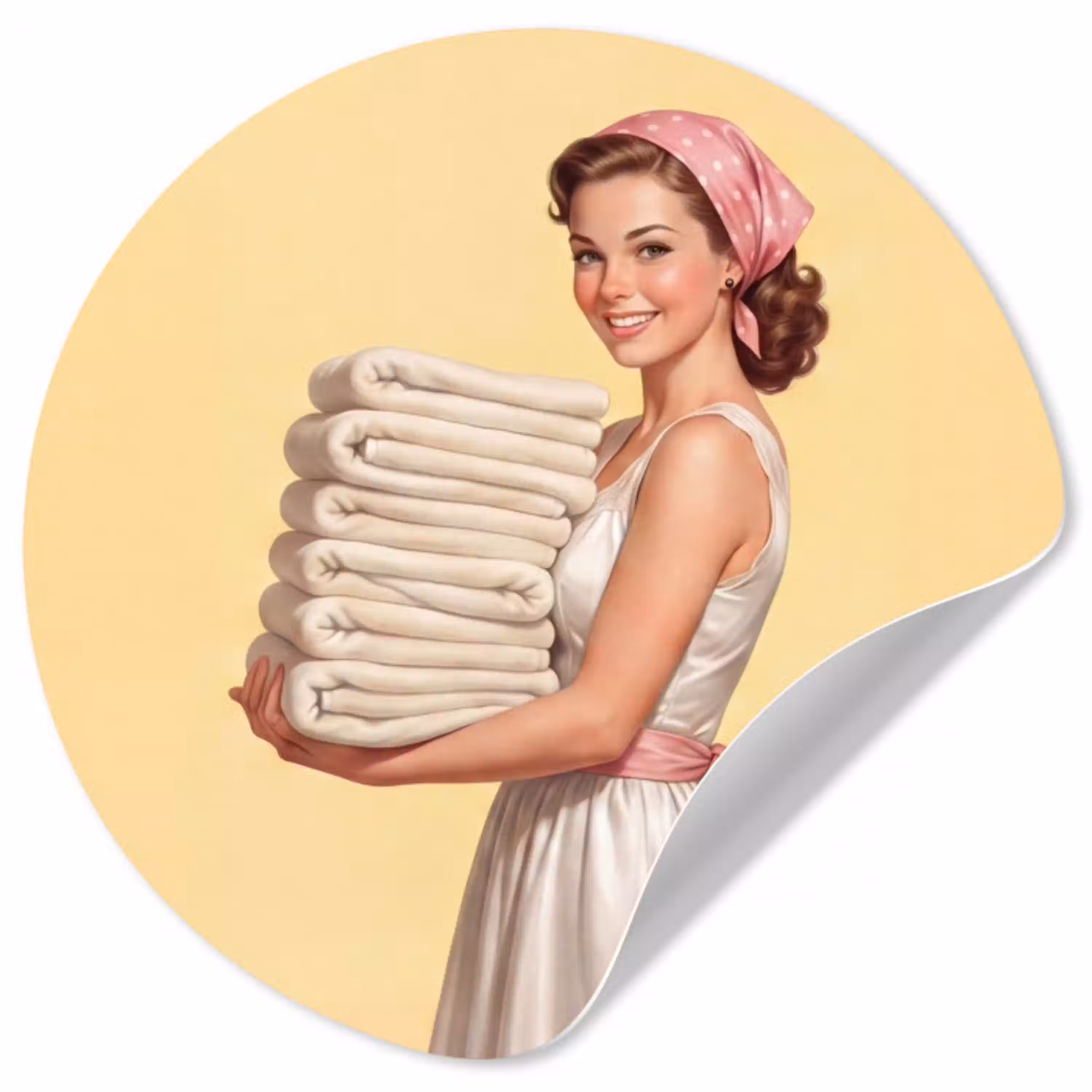 Handdoeken - Vrouw - Jurk - Roze Wandcirkel behangsticker klein -3d