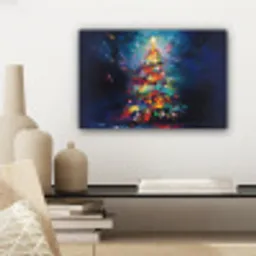 Kerstboom - Kerst - Abstract - Kleurrijk canvas 2cm klein -sfeer6