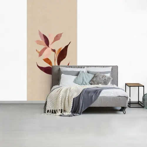 Bloemen - Blaadjes - Minimalistisch - Roze fotobehang vinyl groot -slaapkamer