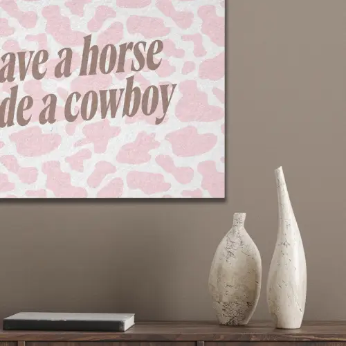 Koeienprint - Roze - Cowboy - Horse PET vilt klein -sfeer6_closeup