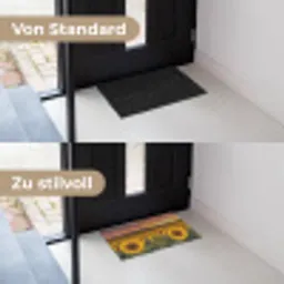 Zonnebloemen - Heuvellandschap - Geel Deurmat klein -voor-na_DE