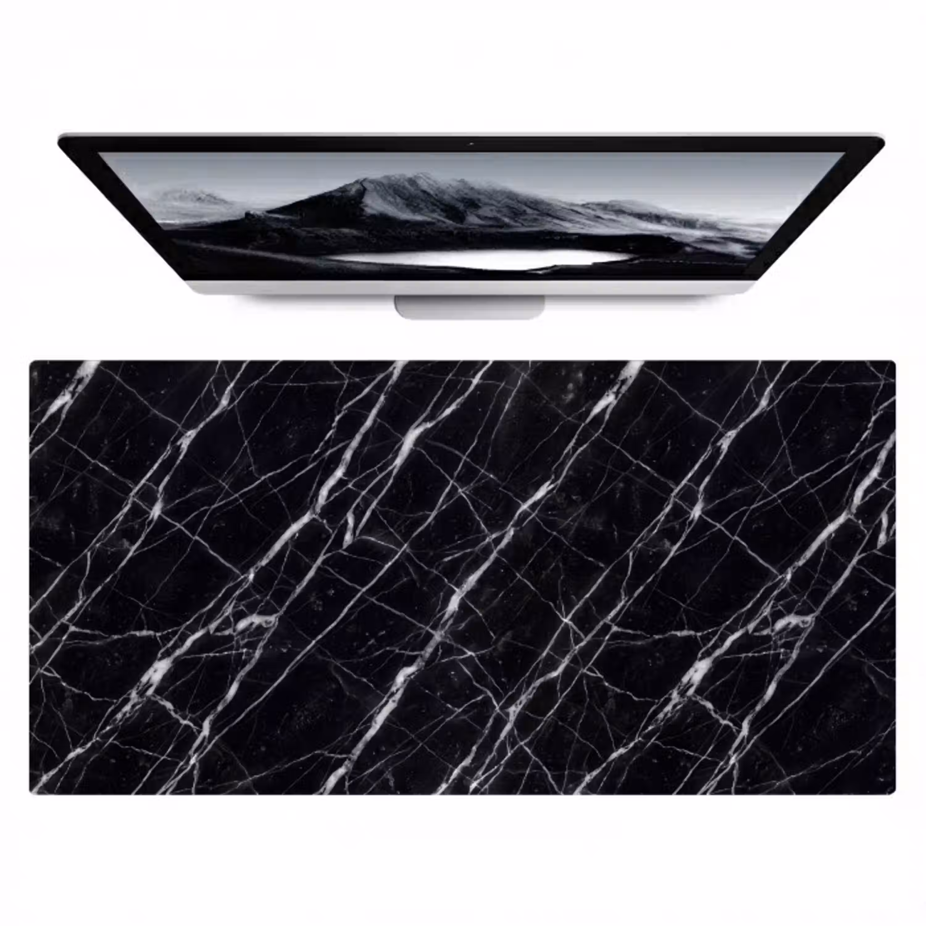 Marmer - Aders - Abstract - Zwart Muismat XXL klein -zzz3d