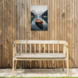 Boot - Bergen - Natuur - Water Tuinposter op houten frame 2 cm dik klein -sfeer4