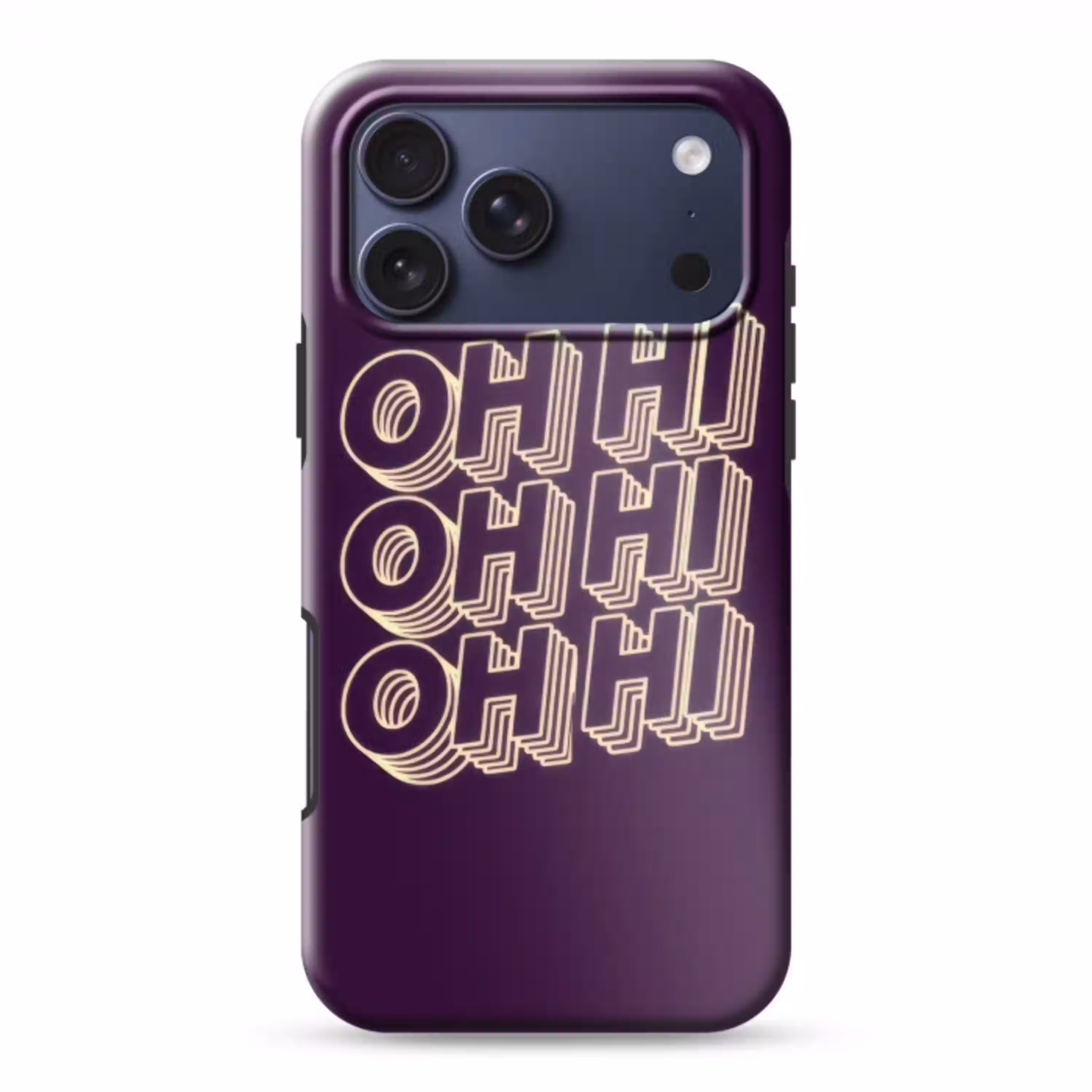 Oh hi - Paars - 3D Toughcase MagSafe Apple iPhone 17 Pro Max klein -3d