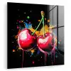 Kersen - Fruit - Graffiti - Verf - Abstract - Modern - Kleurrijk plexiglas 5mm klein -zzzproduct_nieuw