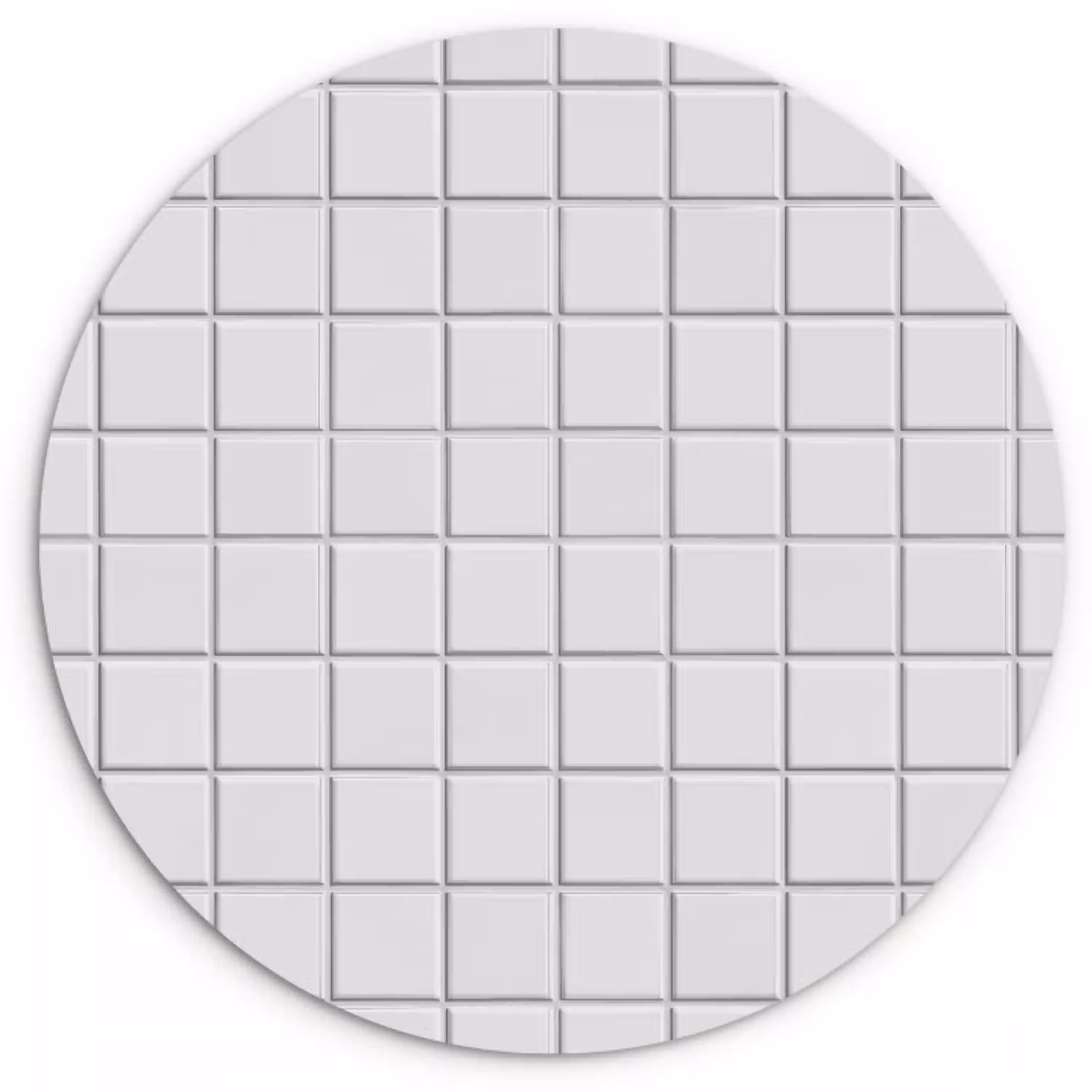 Patroon - Tegels - Grijs - Wit Wandcirkel kunststof plaat 5mm dik klein 188 -3d
