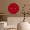 Minimalistisch - Lijnillustratie - Rood Wandcirkel behangsticker klein -sfeer1