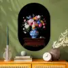 Rozen - Bloemen - Vaas - Boeket Wandcirkel Ovaal Glas middel -sfeer2