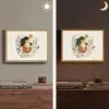 Illustratie - Moeder - Kind - Liefdevol Light Box met batterij (Wandlamp) middel -sfeer3