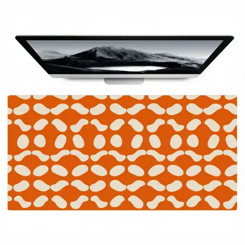 Oranje - Organische vormen - Wit Muismat XXL klein 681 -zzz3d