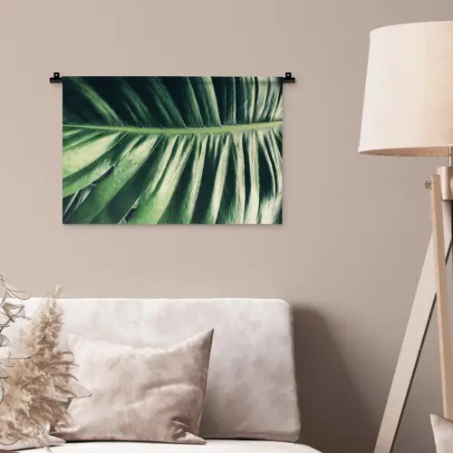 Bladeren - Tropisch - Jungle - Groen Wandkleed katoen klein -sfeer4