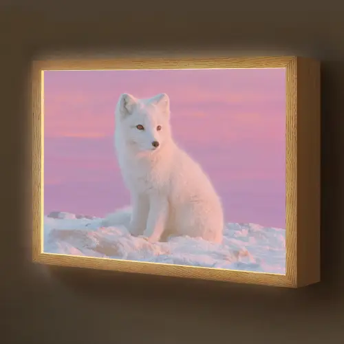 Poolvos - Sneeuw - Roze Light Box met batterij (Wandlamp kind) middel -z3d_website