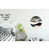 Bergen - Donkerblauw - Landschap Wandcirkel aluminium klein -kinderkamer