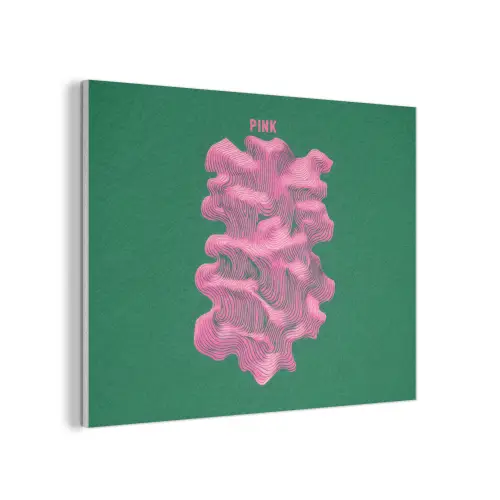 Abstract - Pink - Lijnen - Groen PET vilt klein -3d