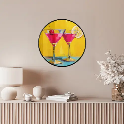 Glazen - Cocktail - Citroen - Kers Fotolijst rond zonder passe partout klein -sfeer3