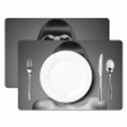 Vrouw - Zwart Wit - Ketting - Zonnebril Placemat vinyl groot -zzsfeer2_Kitchenyeah-website