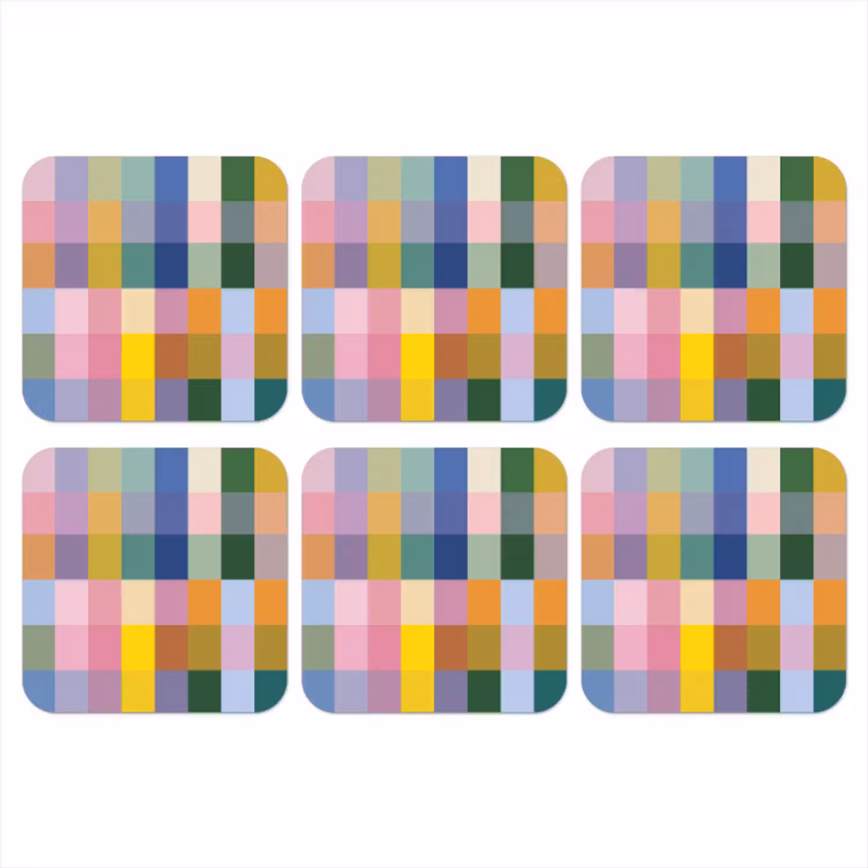 Blokken - Vierkant - Patroon - Gekleurd onderzetter kurk middel -3d