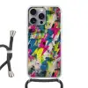 Bliksemschichten - Patroon - Marmer - Kleuren Hoesje iPhone 16 Pro Max met koord klein -3d