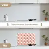 Strepen - Rood - Wit - Patroon keuken achterwand spatscherm klein 900 -voor_na_NL